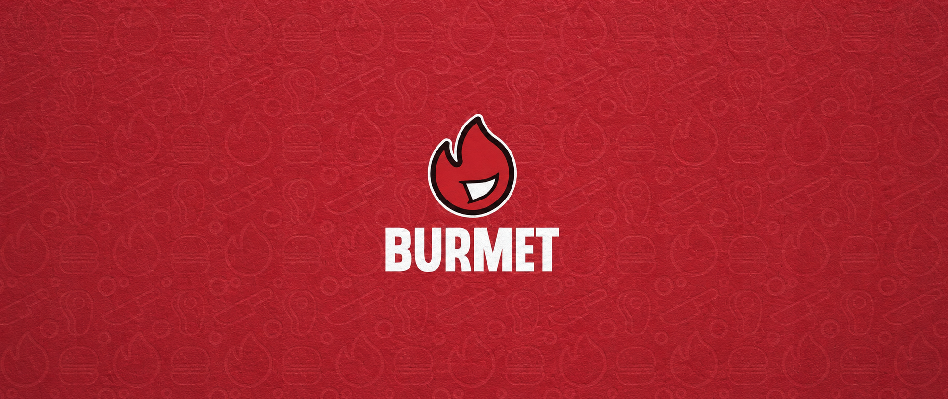Logotipo Burmet sobre fondo rojo